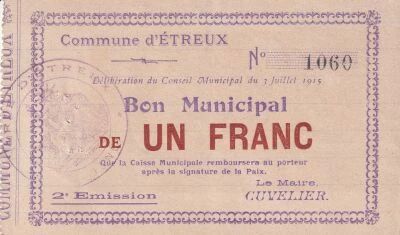 Billet France 1 franc 1915