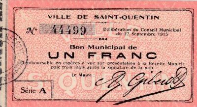 Billet France 1 franc 1915