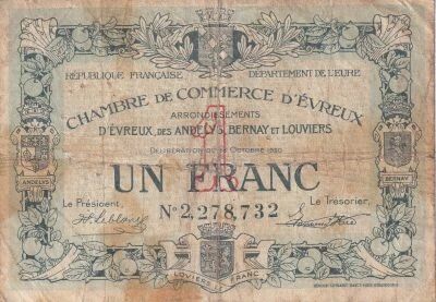 Billet France 1 franc 1920