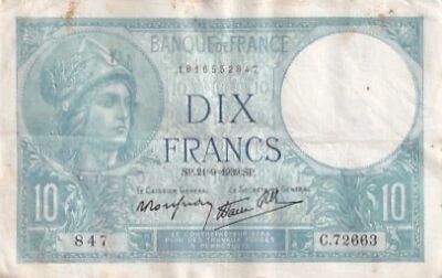 Billet France 10 francs 1939