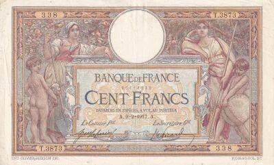 Billet France 100 francs 1917