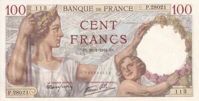 Billet France 100 francs Maximilien de B�thune 1942