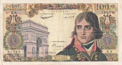 Billet France 100 nf Napol�on Ier, Empereur de France, Roi d\'Italie 1959