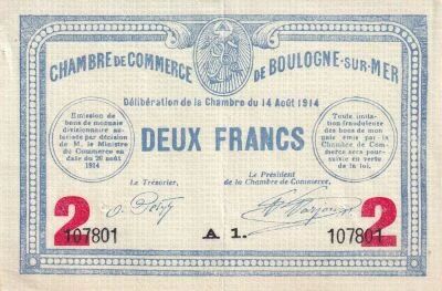 Billet France 2 francs 1914