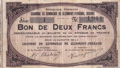 Billet France 2 francs 1915-1920