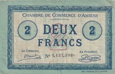 Billet France 2 francs 1915