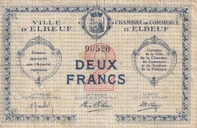 Billet France 2 francs 1917-1920
