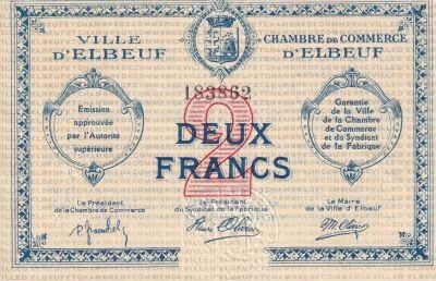 Billet France 2 francs 1917-1920