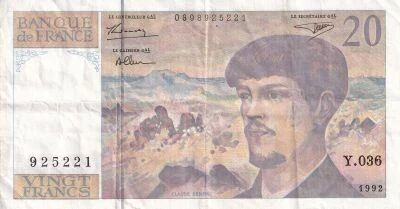 Billet France 20 francs 1992