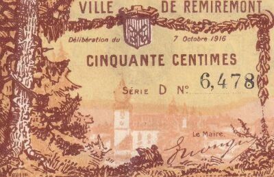 Billet France 50 centime 1916