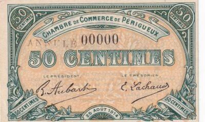 Billet France 50 centimes 1914