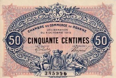 Billet France 50 centimes 1915