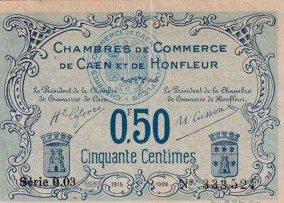 Billet France 50 centimes 1915
