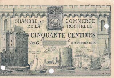 Billet France 50 centimes 1915