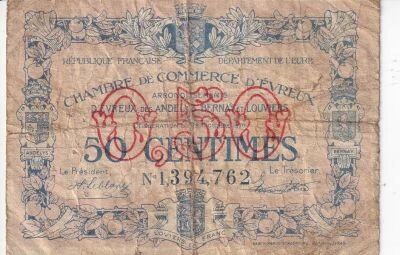 Billet France 50 centimes 1920