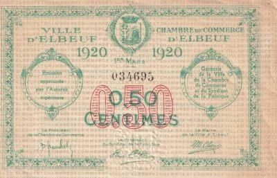 Billet France 50 centimes 1920