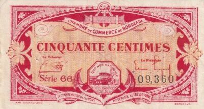 Billet France 50 centimes 1920