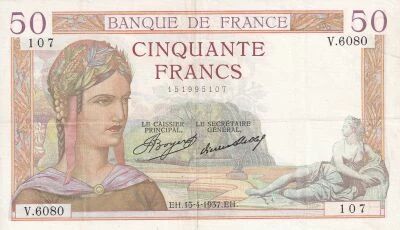 Billet France 50 francs 1937