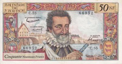 Billet France 50 nf Henri IV, Roi de Navarre et de France 1960