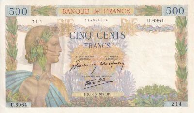 Billet France 500 francs 1942