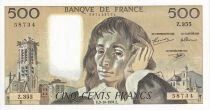 Billet France 500 francs Blaise Pascal 1991