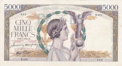 Billet France 5000 francs 1941