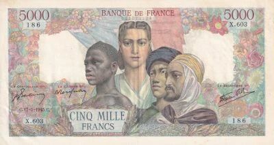 Billet France 5000 francs 1945
