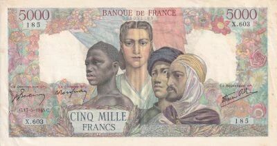 Billet France 5000 francs 1945
