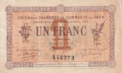 Billet Francia 1 franc 1914