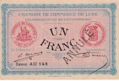 Billet Francia 1 franc 1915