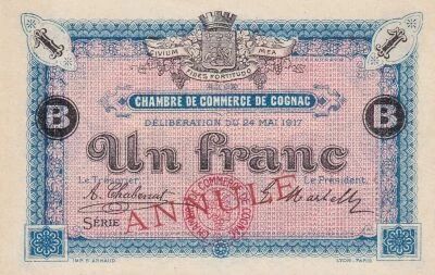 Billet Francia 1 franc 1917