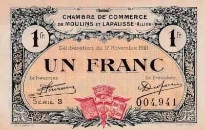 Billet Francia 1 franc 1921