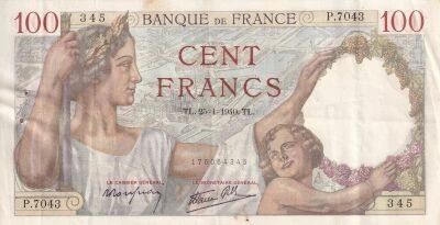 Billet Francia 100 francs 1940