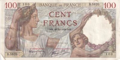 Billet Francia 100 francs 1941
