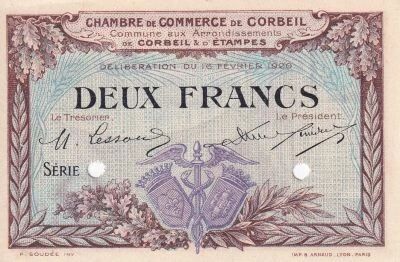 Billet Francia 2 franc 1920