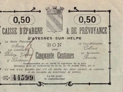 Billet Francia 2 francs 1914-1918