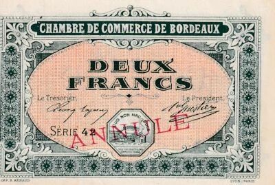Billet Francia 2 francs 1917