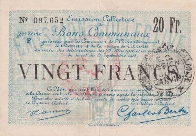 Billet Francia 20 francs 1916