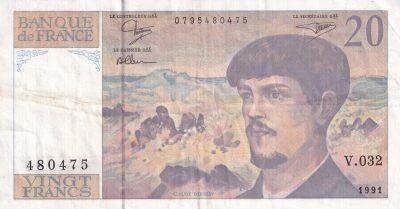 Billet Francia 20 francs 1991