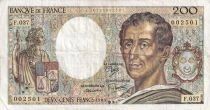 Billet Francia 200 francs Charles Montesquieu, &eacute;crivain et philosophe fran&ccedil;ais 1983