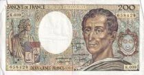 Billet Francia 200 francs Charles Montesquieu, &eacute;crivain et philosophe fran&ccedil;ais 1986