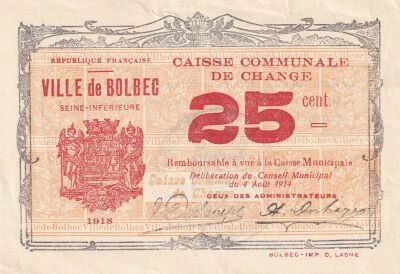 Billet Francia 25 cent 1918