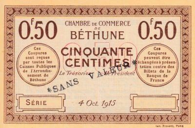 Billet Francia 50 centimes 1915