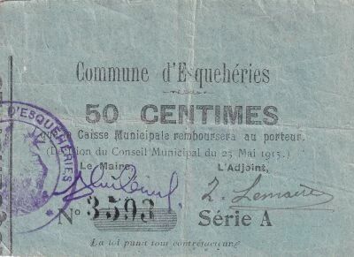 Billet Francia 50 centimes 1915