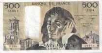 Billet Francia 500 francs Blaise Pascal 1985