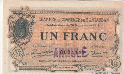 Billet Frankreich 1 franc 1914