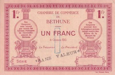 Billet Frankreich 1 franc 1915