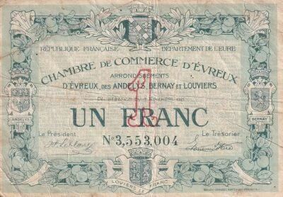 Billet Frankreich 1 franc 1921