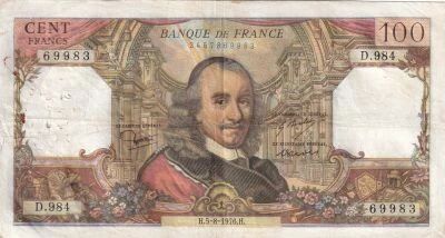 Billet Frankreich 100 francs 1976