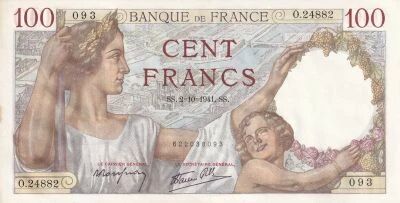Billet Frankreich 100 francs Maximilien de B�thune 1941